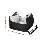 i.Pet Portable Waterproof Dog Car Seat Booster Bed with Non-Slip Safety Belt - Front View