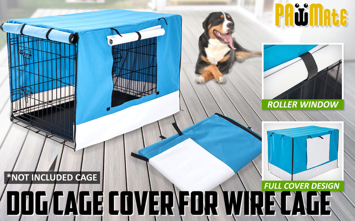 36in Cover for Wire Dog Cage - BLUE