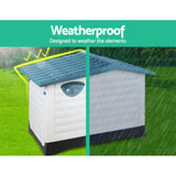 i.Pet Dog Kennel House Extra Large Outdoor Plastic Puppy Pet Cabin Shelter XL Blue - Side View