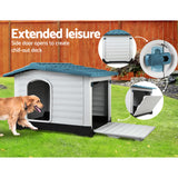 i.Pet Dog Kennel House Extra Large Outdoor Plastic Puppy Pet Cabin Shelter XL Blue - 45-Degree Angle