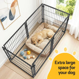 i.Pet Large Dog Crate Cage Playpen 129cm Puppy Pen Pet Enclosure Black - Top-Down View