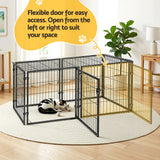 i.Pet Large Dog Crate Cage Playpen 129cm Puppy Pen Pet Enclosure Black - Rear View