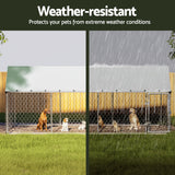 i.Pet Dog Kennel Large House XL Pet Run Cage Puppy Outdoor Enclosure 2Mx4M - 45-Degree Angle
