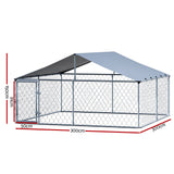 i.Pet Dog Kennel Large House XXL Pet Run Cage Puppy Outdoor Enclosure With Roof - Front View