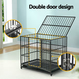 i.Pet Dog Cage Crate Large Puppy Cat Anti-Bite Pet Kennel Wheels w/Tray Metal - 45-Degree Angle