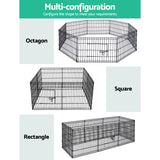 i.Pet 2x24 8 Panel Dog Playpen Pet Fence Exercise Cage Enclosure Play Pen - Top-Down View