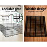 i.Pet 2x24 8 Panel Dog Playpen Pet Fence Exercise Cage Enclosure Play Pen - 45-Degree Angle