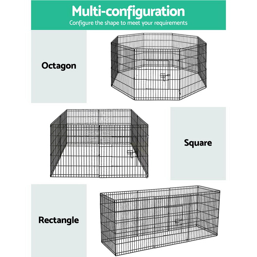 i.Pet 2x30 8 Panel Dog Playpen Pet Fence Exercise Cage Enclosure Play Pen