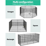 i.Pet 2x30 8 Panel Dog Playpen Pet Fence Exercise Cage Enclosure Play Pen
