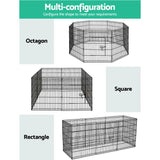 i.Pet 2x30 8 Panel Dog Playpen Pet Fence Exercise Cage Enclosure Play Pen - Top-Down View
