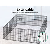 i.Pet 2x30 8 Panel Dog Playpen Pet Fence Exercise Cage Enclosure Play Pen - Rear View
