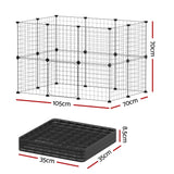 i.Pet Pet Dog Playpen Enclosure Cage 20 Panel Puppy Fence Play Pen Foldable Metal - Front View