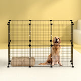 i.Pet Pet Dog Playpen Enclosure Cage 20 Panel Puppy Fence Play Pen Foldable Metal - Close-Up Angle