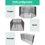i.Pet 2x36 8 Panel Dog Playpen Pet Fence Exercise Cage Enclosure Play Pen - Top-Down View
