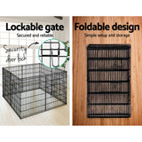 i.Pet 2x36 8 Panel Dog Playpen Pet Fence Exercise Cage Enclosure Play Pen - 45-Degree Angle