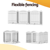 i.Pet Dog Playpen Enclosure 6 Panel Pet Fence Wooden Play Pen - Top-Down View
