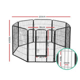 i.Pet 40 8 Panel Dog Playpen Pet Exercise Cage Enclosure Fence Play Pen