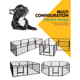 i.Pet 24 8 Panel Dog Playpen Pet Exercise Cage Enclosure Fence Play Pen - Side View
