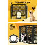 i.Pet Dog Playpen Enclosure 4 Panel Pet Fence Plastic Play Pen - 45-Degree Angle