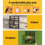 i.Pet Dog Playpen Enclosure 4 Panel Pet Fence Plastic Play Pen - Close-Up Angle