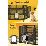 i.Pet Dog Playpen Enclosure 6 Panel Pet Fence Plastic Play Pen - 45-Degree Angle