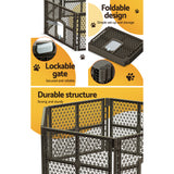 i.Pet Dog Playpen Enclosure 6 Panel Pet Fence Plastic Play Pen - Rear View