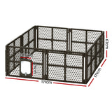 i.Pet Dog Playpen Enclosure 8 Panel Pet Fence Plastic Play Pen - Front View