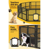 i.Pet Dog Playpen Enclosure 8 Panel Pet Fence Plastic Play Pen - 45-Degree Angle