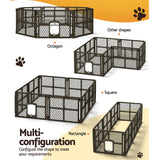 i.Pet Dog Playpen Enclosure 8 Panel Pet Fence Plastic Play Pen - Rear View