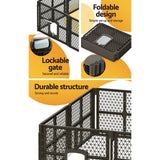 i.Pet Dog Playpen Enclosure 8 Panel Pet Fence Plastic Play Pen - Close-Up Angle