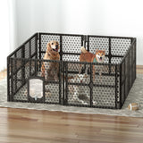 i.Pet Dog Playpen Enclosure 8 Panel Pet Fence Plastic Play Pen - Low Angle