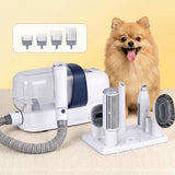 i.Pet 7-in-1 Vacuum Pet Grooming Tool with Hair Dryer, Clipper, and Brushes