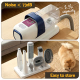i.Pet 7-in-1 Vacuum Pet Grooming Tool with Hair Dryer, Clipper, and Brushes - Close-Up Angle