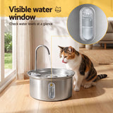 i.Pet 3.2L Cat Water Fountain Pet Feeder Dog Drinking Dispenser 304 Stainless Steel - Close-Up Angle