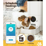 i.Pet Automatic Pet Feeder 6L Wifi Camera Dog Cat Smart Food Dispenser Timer - Close-Up Angle