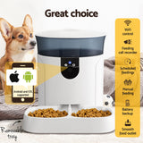 i.Pet Smart WiFi Pet Feeder with HD Camera and App Control - 7L Automatic Food Dispenser - Top-Down View