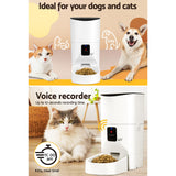 i.Pet Automatic Pet Feeder 9L Wifi Auto Dog Cat Feeder Smart Food Dispenser Timer - Rear View