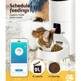 i.Pet Automatic Pet Feeder 9L Wifi Auto Dog Cat Feeder Smart Food Dispenser Timer - Close-Up Angle