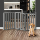 Alopet Wooden Pet Gate Dog Fence 3 Panels 80cm Grey - 45-Degree Angle