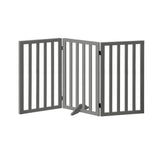 Alopet Wooden Pet Gate Dog Fence 3 Panels 80cm Grey