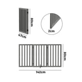 Alopet Wooden Pet Gate Dog Fence 3 Panels 80cm Grey - Top-Down View