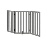 Alopet Wooden Pet Gate Dog Fence 3 Panels 80cm Grey - Rear View
