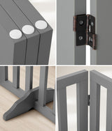 Alopet Wooden Pet Gate Dog Fence 3 Panels 80cm Grey