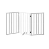 Alopet Wooden Pet Gate Security Door 3-Panel 80cm