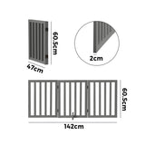 Alopet Wooden Pet Gate Safety Stair Barrier 3-Panel Grey - Extra Image