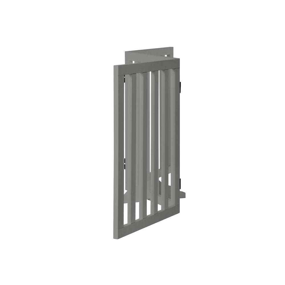 Alopet Wooden Pet Gate Safety Stair Barrier 3-Panel Grey