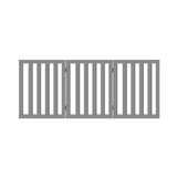 Alopet Wooden Pet Gate Safety Stair Barrier 3-Panel Grey