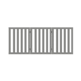 Alopet Wooden Pet Gate Safety Stair Barrier 3-Panel Grey - Rear View