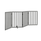 Alopet Wooden Pet Gate Dog Fence 4 Panels 80cm Grey