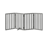 Alopet Wooden Pet Gate Dog Fence 4 Panels 80cm Grey